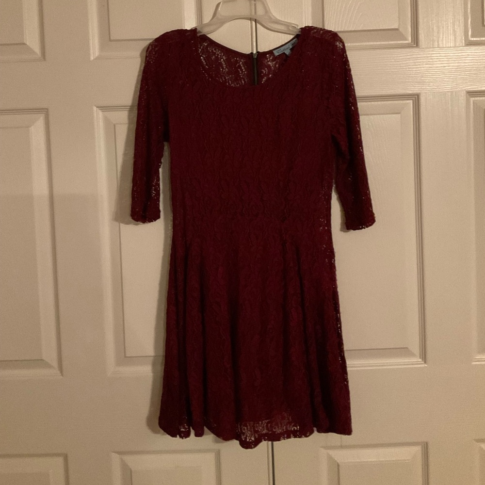 Red lace dress
